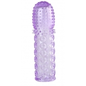 Насадка гелевая фиолетовая с точками, шипами и наплывами - 13,5 см. - Toyfa Basic - в Подольске купить с доставкой