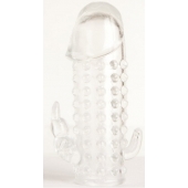 Гелевая прозрачная насадка с 2 отростками - 13 см. - Toyfa Basic - в Подольске купить с доставкой