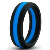 Черно-синее эрекционное кольцо Silicone Go Pro Cock Ring - Blush Novelties - в Подольске купить с доставкой