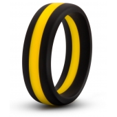 Черно-желтое силиконовое эрекционное кольцо Silicone Go Pro Cock Ring - Blush Novelties - в Подольске купить с доставкой