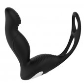 Черный вибромассажер простаты P-PLEASER W ERECTION ENHANCE - Dream Toys - в Подольске купить с доставкой