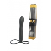 Черная насадка на пенис для двойной стимуляции Mojo BlackJack - 15 см. - Seven Creations - в Подольске купить с доставкой