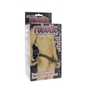 Мужской фаллопротез с вибрацией ROBOTIC MALE STRAP-ON BLACK - 17 см. - Seven Creations - купить с доставкой в Подольске