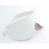 Белая кожаная маска на глаза на резинке - БДСМ Арсенал - купить с доставкой в Подольске