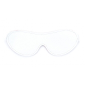 Белая кожаная маска на глаза на резинке - БДСМ Арсенал - купить с доставкой в Подольске