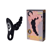 Черный силиконовый анальный вибромассажер-ёлочка с колечком-ограничителем - Erokay - в Подольске купить с доставкой