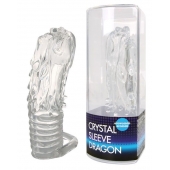 Закрытая прозрачная насадка в форме дракона с креплением-колечком - 14 см. - Erowoman-Eroman - в Подольске купить с доставкой