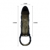 Закрытая насадка на фаллос с кольцом для мошонки - 15 см. - Sex Expert - в Подольске купить с доставкой