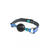 Кляп-шарик на чёрно-синих ремешках - Sitabella - купить с доставкой в Подольске