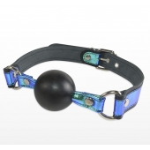 Кляп-шарик на чёрно-синих ремешках - Sitabella - купить с доставкой в Подольске