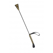 Черно-золотистый стек с хлопушкой из кожи - 62 см. - Sitabella - купить с доставкой в Подольске