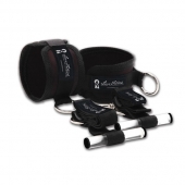 Черные фиксаторы с креплением к двери - Lux Fetish - купить с доставкой в Подольске