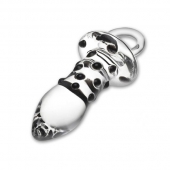 Мини-пробочка из стекла с черными пупырышками, 8 см - Glas