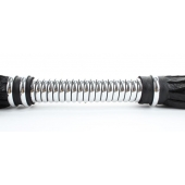 Черная плеть с серебристой ручкой - 44 см. - БДСМ Арсенал - купить с доставкой в Подольске