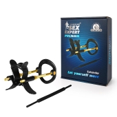 Черно-золотистый экстендер для пениса Sex Expert - Sex Expert - в Подольске купить с доставкой