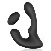 Черный силиконовый вибромассажер простаты с пультом ДУ - Sex Expert - в Подольске купить с доставкой