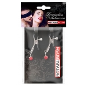 Металлические зажимы на соски с декором в виде красных шариков - Notabu - купить с доставкой в Подольске