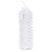 Закрытая рельефная насадка Crystal sleeve с усиками - 12 см. - Erowoman-Eroman - в Подольске купить с доставкой