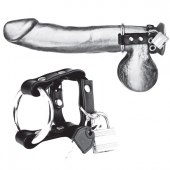 Металлическое кольцо на пенис на ремешке с замочком - BlueLine - купить с доставкой в Подольске