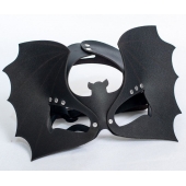 Черная кожаная маска на глаза  Летучая мышь - Sitabella - купить с доставкой в Подольске