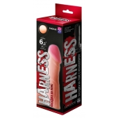 Телесная реалистичная насадка на Harness с коннектором BLACK LINE - 17 см. - LOVETOY (А-Полимер) - купить с доставкой в Подольске