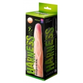 Телесная насадка с венками на Harness с коннектором GREEN LINE - 18 см. - LOVETOY (А-Полимер) - купить с доставкой в Подольске