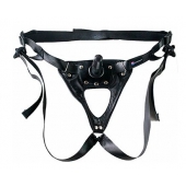 Черный пояс-трусики с насадкой  Soft-Принц  - 17 см. - LOVETOY (А-Полимер) - купить с доставкой в Подольске