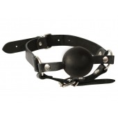Чёрный кляп-шар на кожаных ремешках с пряжкой - Sitabella - купить с доставкой в Подольске