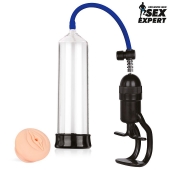 Прозрачная вакуумная помпа с ручным поршнем - Sex Expert - в Подольске купить с доставкой