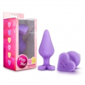 Фиолетовая анальная пробка Naughty Candy Heart Do Me Now - 8,9 см. - Blush Novelties - купить с доставкой в Подольске