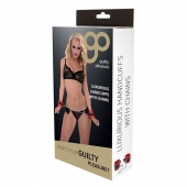 Красно-чёрные наручники на металлической цепочке - Blush Novelties - купить с доставкой в Подольске