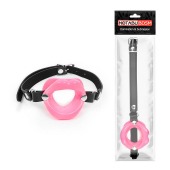 Розовый кляп-губки на черном ремешке - Notabu - купить с доставкой в Подольске