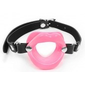 Розовый кляп-губки на черном ремешке - Notabu - купить с доставкой в Подольске