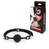 Черный кляп-шарик с регулируемым ремешком - Notabu - купить с доставкой в Подольске