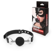 Черный силиконовый кляп-шарик на ремешке - Notabu - купить с доставкой в Подольске