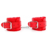 Красные мягкие наручники на регулируемых ремешках - Notabu - купить с доставкой в Подольске