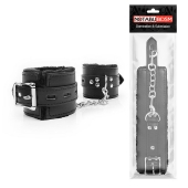 Черные наручники на металлических карабинах - Notabu - купить с доставкой в Подольске