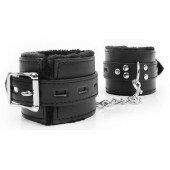 Черные наручники на металлических карабинах - Notabu - купить с доставкой в Подольске