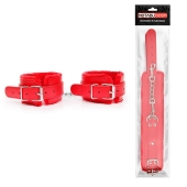 Красные мягкие оковы на регулируемых ремешках - Notabu - купить с доставкой в Подольске