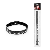 Черный ошейник с серебристыми ромбиками - Notabu - купить с доставкой в Подольске