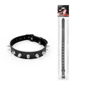 Черный ошейник с серебристыми шипами - Notabu - купить с доставкой в Подольске