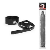 Черный ошейник на поводке с ручкой-петлей - Notabu - купить с доставкой в Подольске