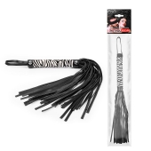 Черная многохвостовая плеть с круглой ручкой-зеброй - 39 см. - Notabu - купить с доставкой в Подольске