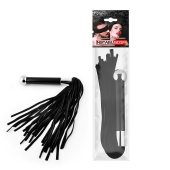Черная многохвостая плетка с круглой ручкой с шариком на конце - 39 см. - Notabu - купить с доставкой в Подольске