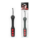 Черная шлепалка NOTABU с красными сердечками - 32 см. - Notabu - купить с доставкой в Подольске