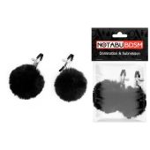 Зажимы для сосков с черным пушком - Notabu - купить с доставкой в Подольске