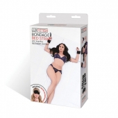 Чёрные манжеты для фиксации на кровати Bondage Bed Strap - Lux Fetish - купить с доставкой в Подольске