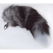 Серебристая анальная пробка с пушистым хвостом - Sitabella - купить с доставкой в Подольске