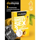 Презервативы для орального секса DOMINO Sweet Sex с ароматом тропических фруктов - 3 шт. - Domino - купить с доставкой в Подольске