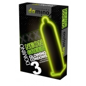 Презервативы DOMINO Neon Green со светящимся в темноте кончиком - 3 шт. - Domino - купить с доставкой в Подольске